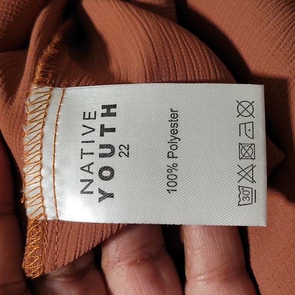 Satin Feel Native Youth Button Down Top (Part of 2 piece set) - Picture 6 of 7